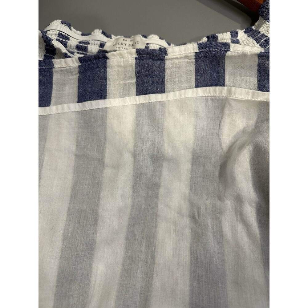 Lucky Brand Womens Top Medium Peasant Cottagecore Smocking‎ Tunic Bell Sleeves - Picture 7 of 7